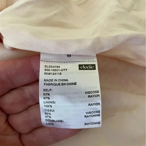 Elodie Floral Mini Dress M 90’s Y2K Spaghetti Tie Straps Peach Color Girlcore - Picture 7 of 11